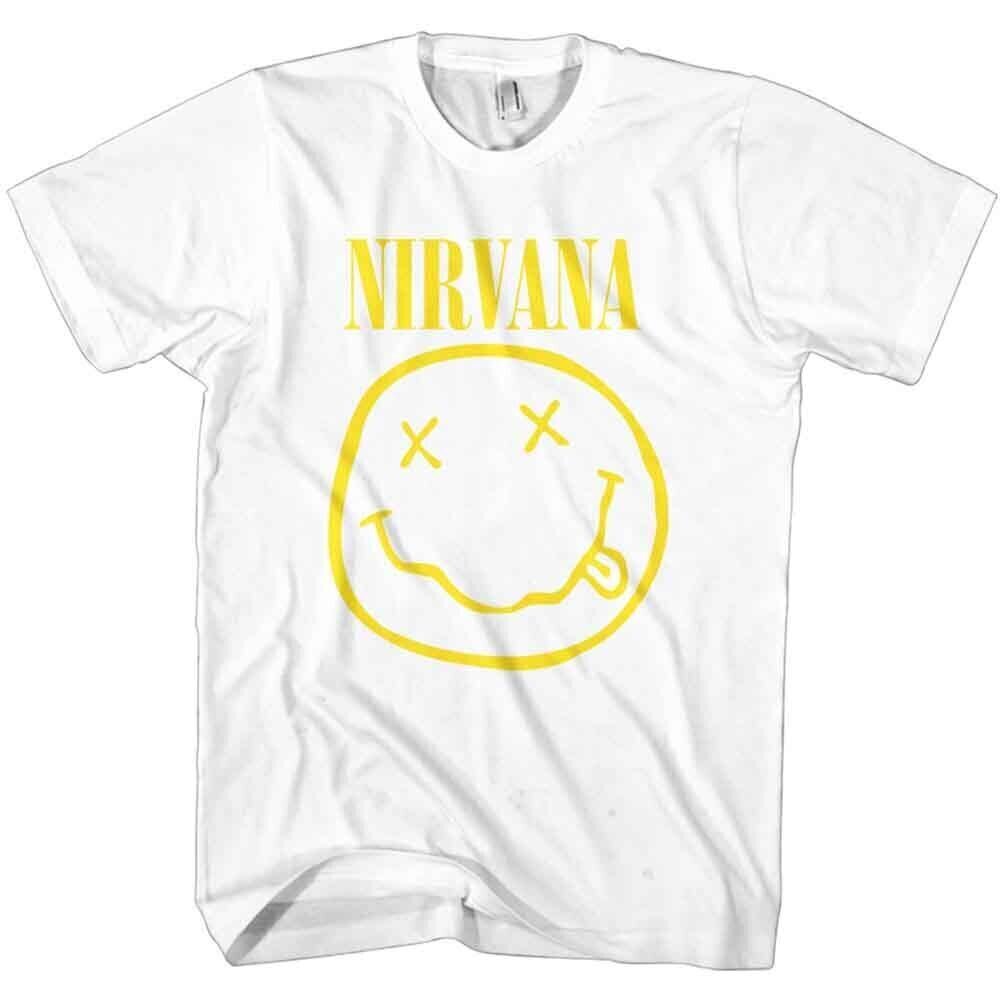 T-särk Nirvana Yellow Happy Face White S T-särk