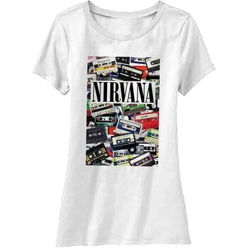 Camiseta de manga corta Nirvana Cassettes White S De mujer Camiseta de manga corta - 1