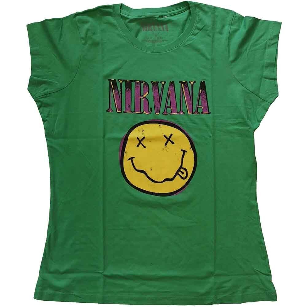 Košulja Nirvana Xerox Happy Face Pink Green S Ženske Košulja