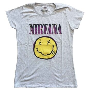 Tricou Nirvana Xerox Happy Face Pink Heather Grey XL Damă Tricou - 1