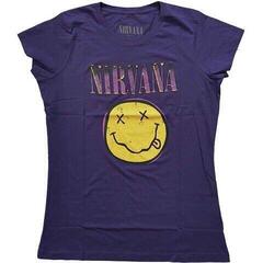 T-Shirt Nirvana Xerox Happy Face Pink Purple M Ladies T-Shirt