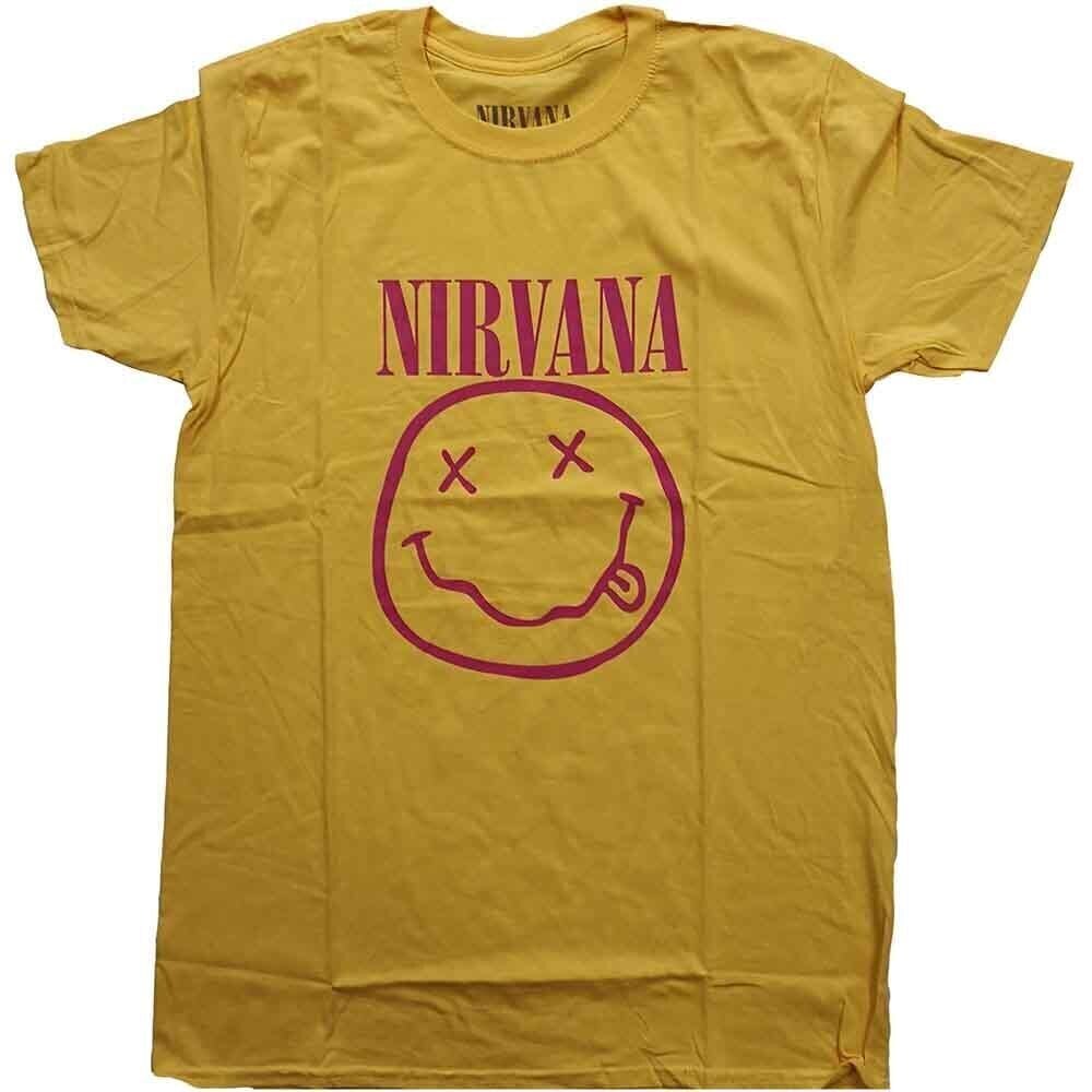 T-Shirt Nirvana Pink Happy Face Yellow M T-Shirt