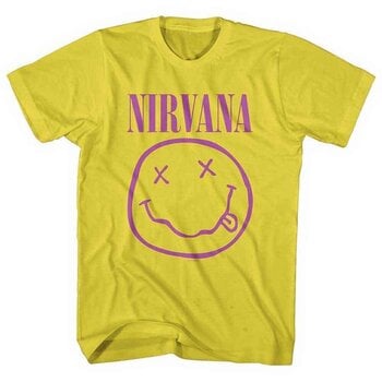 T-Shirt Nirvana Purple Happy Face Yellow M T-Shirt - 1