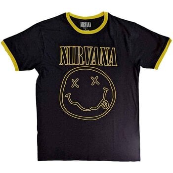 T-Shirt Nirvana Double Happy Face Ringer Black 2XL T-Shirt - 1