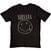 Camiseta de manga corta Nirvana Black Happy Face (Hi-Build) Black S Camiseta de manga corta
