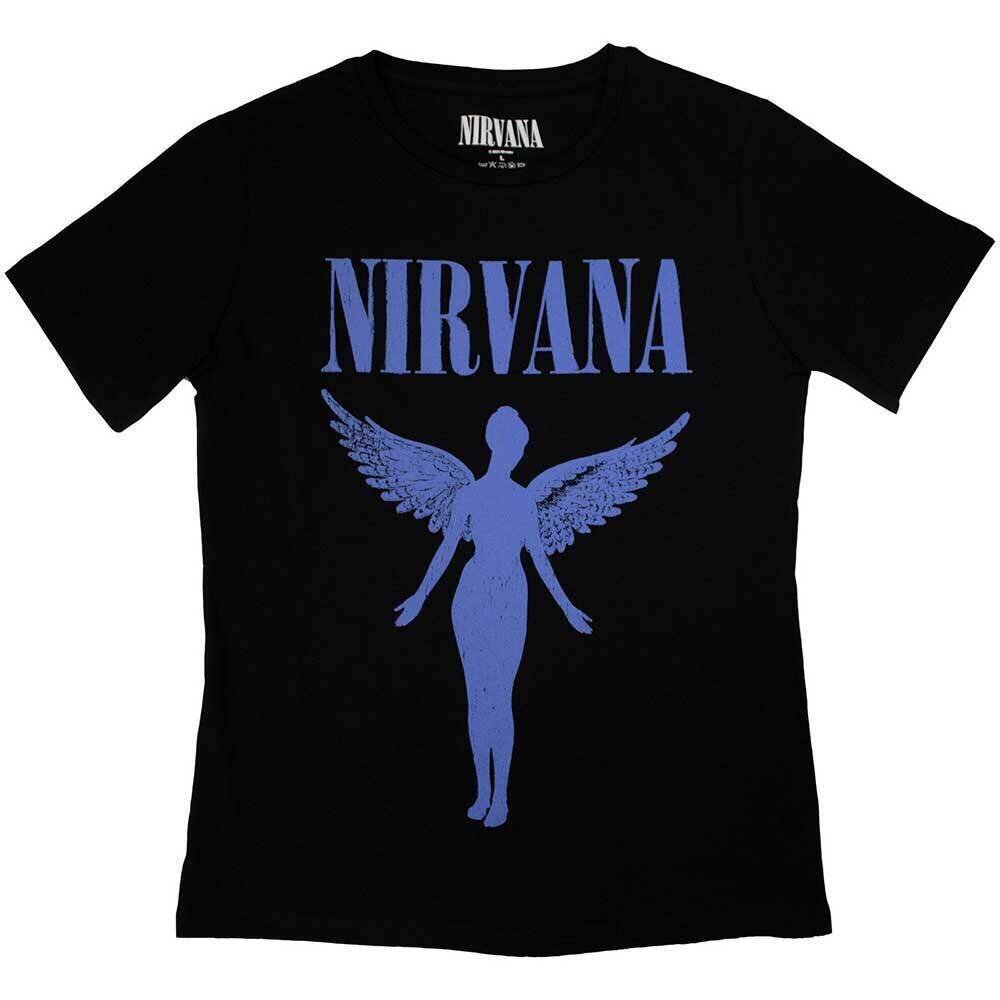 T-shirt Nirvana Angelic Blue Mono Black L Feminino T-shirt