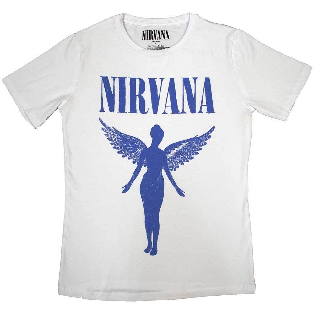 Paita Nirvana Angelic Blue Mono White L Naisten Paita