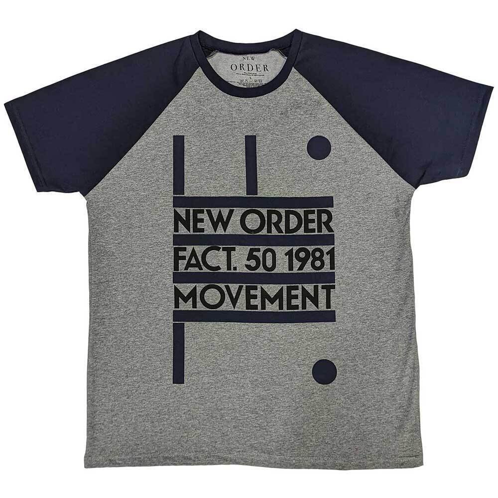 T-shirt New Order Movement Raglan Grey & Navy Blue XL T-shirt