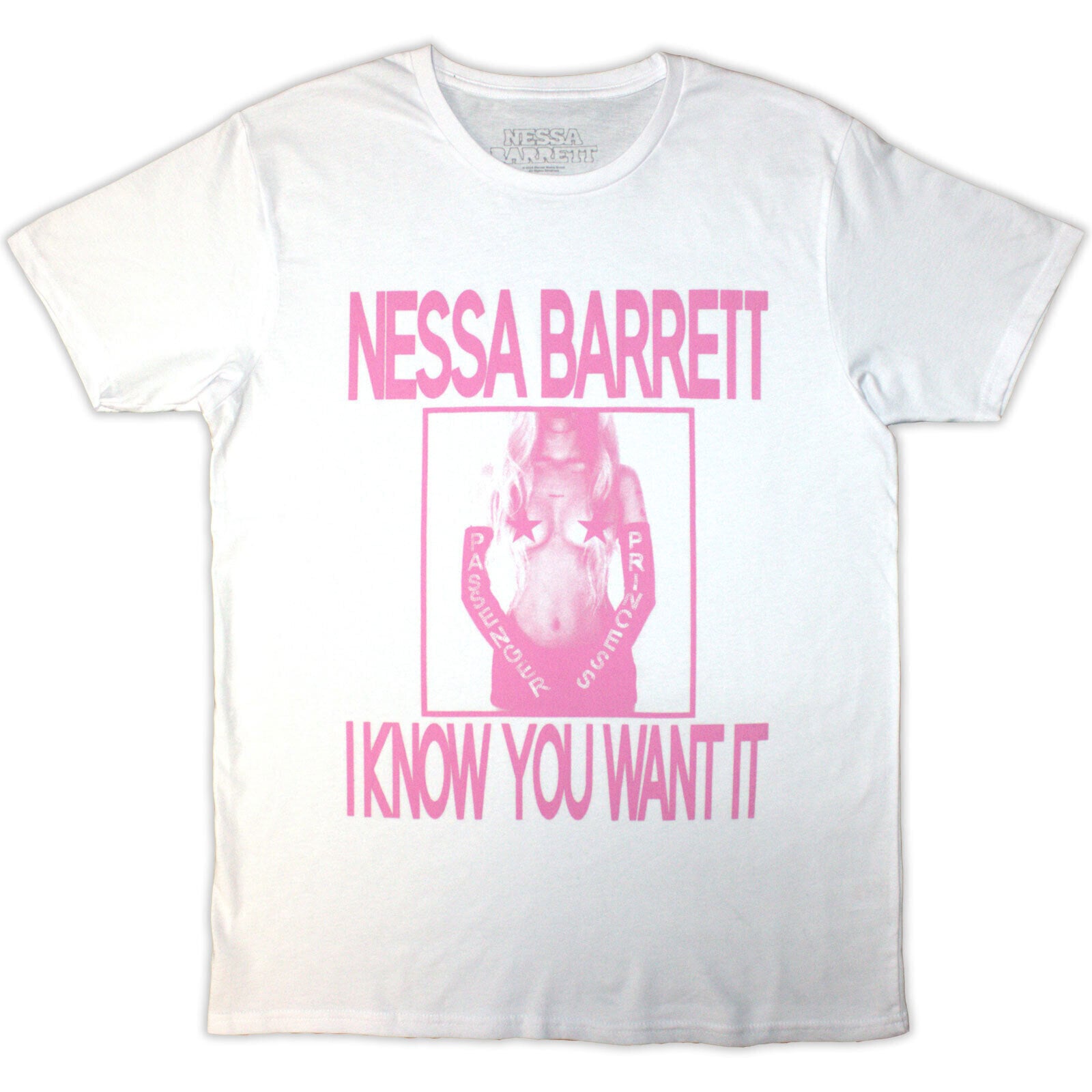 Marškinėliai Nessa Barrett I Know You Want It White M Marškinėliai