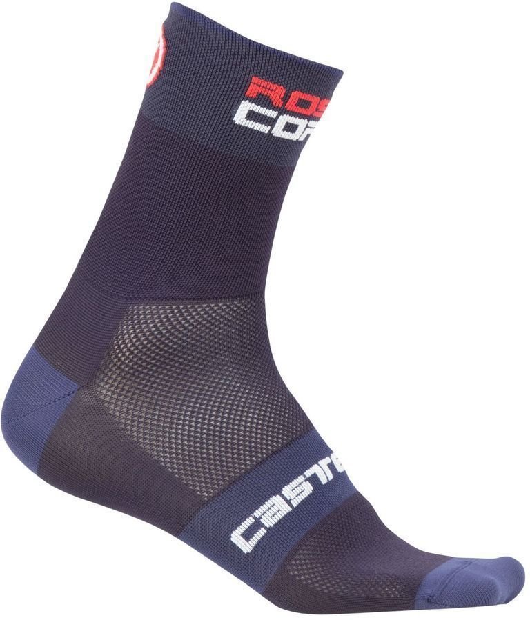 Чорапи за колоездене Castelli Rosso Corsa 9 Dark Steel Blue Чорапи за колоездене