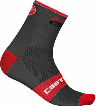 Pyöräilysukat Castelli Rosso Corsa 9 Socks Anthracite/Red L/XL - 1