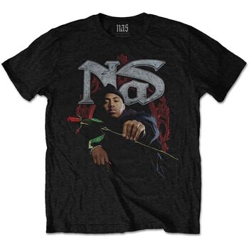 T-Shirt Nas Red Rose Black M T-Shirt - 1
