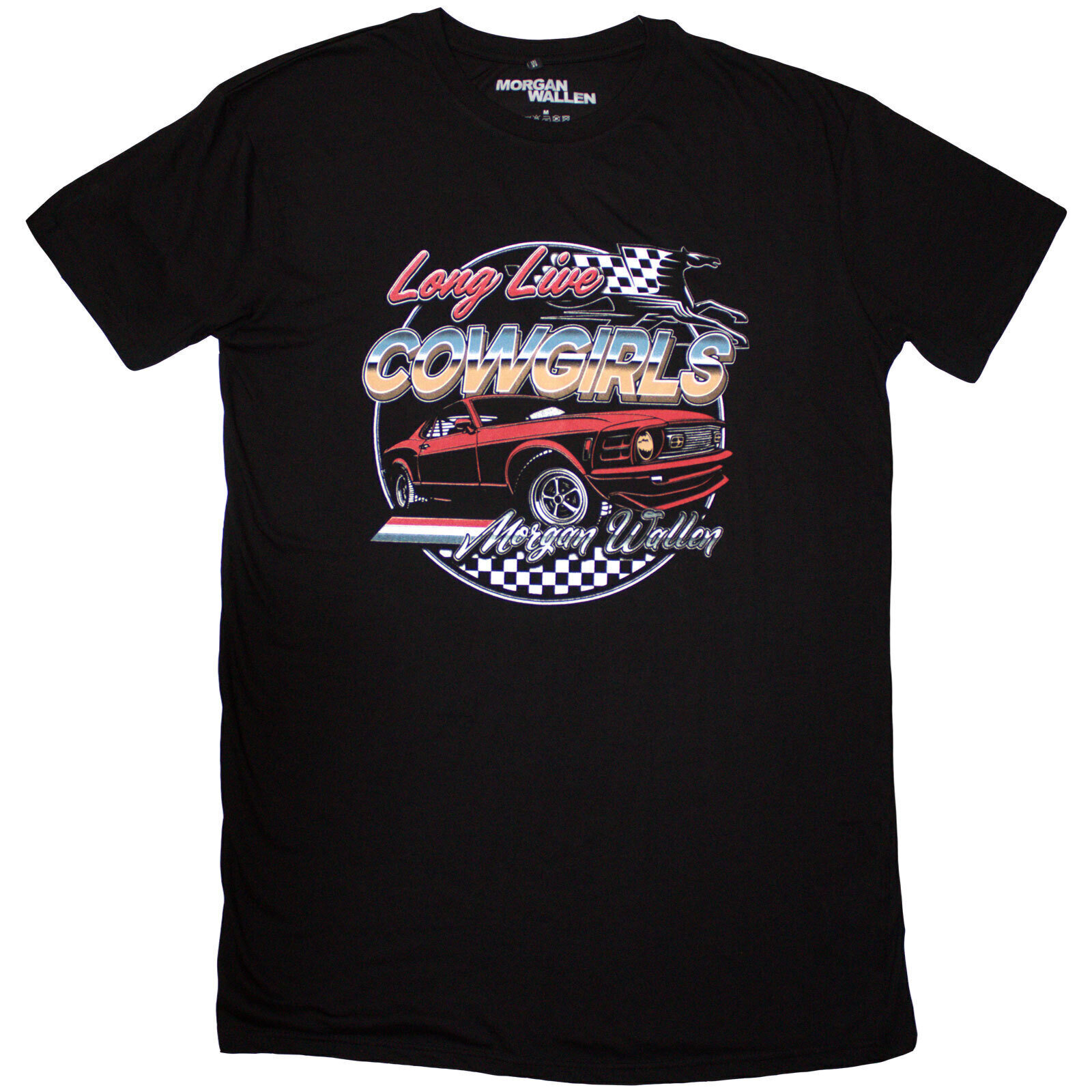 T-Shirt Morgan Wallen Cowgirls Car Dress Black 2XL Ladies T-Shirt
