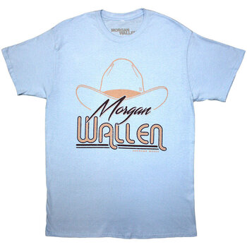 Marškinėliai Morgan Wallen Cowboy Hat Light Blue 2XL Marškinėliai - 1