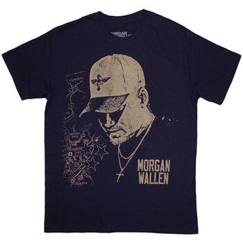 T-Shirt Morgan Wallen Cap Navy Blue M T-Shirt - 1
