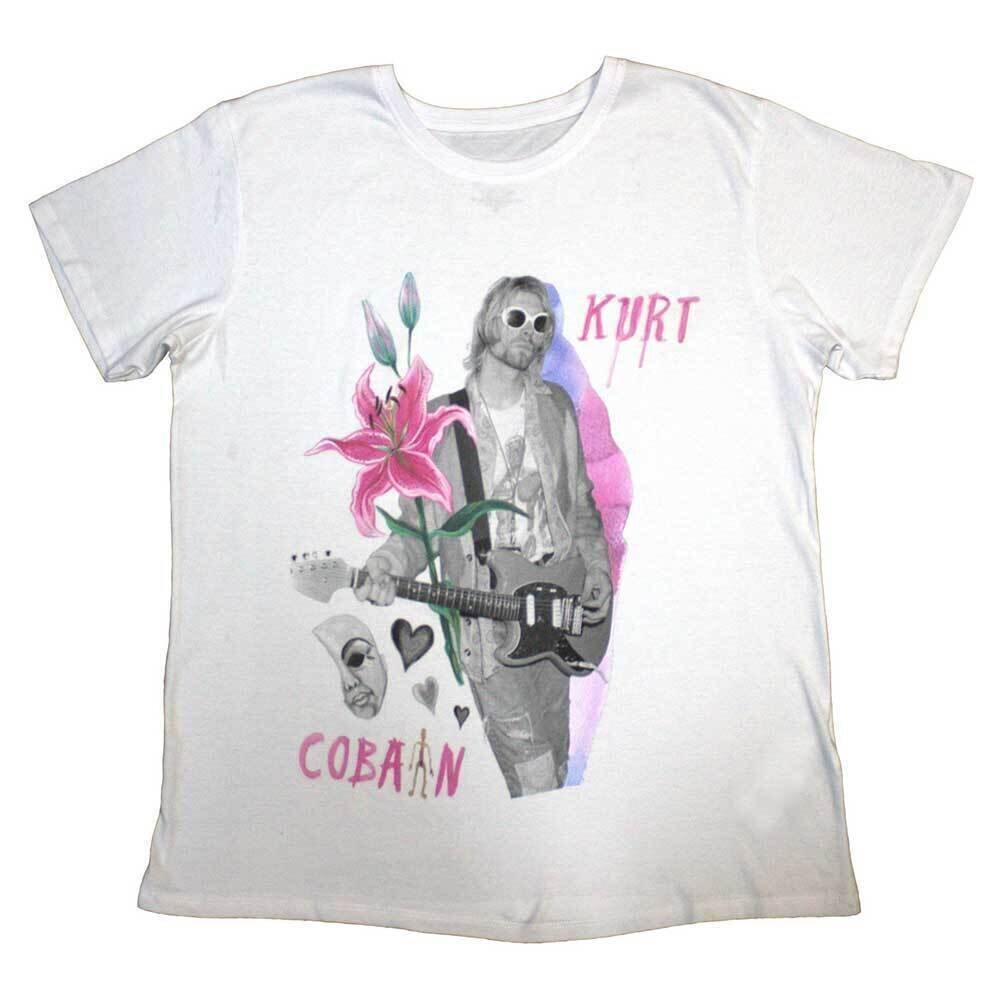 T-särk Kurt Cobain Flower White S T-särk