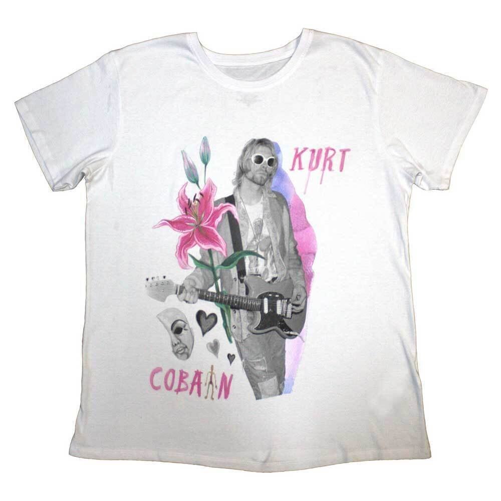 T-shirt Kurt Cobain Flower White 2XL T-shirt