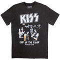 Kiss End Of The Road World Tour (Stone Wash) Charcoal Grey M T-Shirt