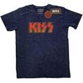 Kiss Classic Logo (Wash Collection) Navy Blue L T-krekls