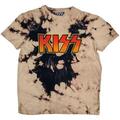 Kiss Classic Logo (Wash Collection) Dip Dye Tan And Black L T-Shirt