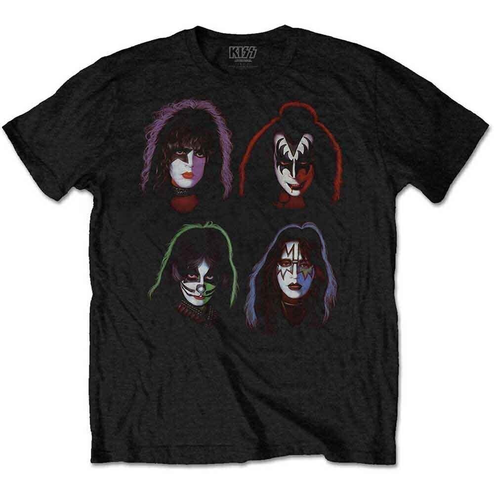 T-Shirt Kiss Faces Black XL T-Shirt