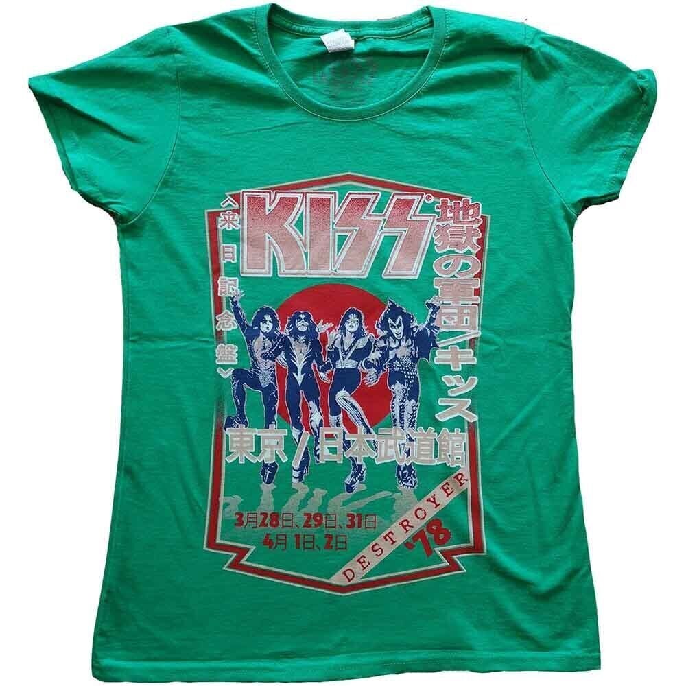 T-Shirt Kiss Destroyer Tour '78 Green L Ladies T-Shirt