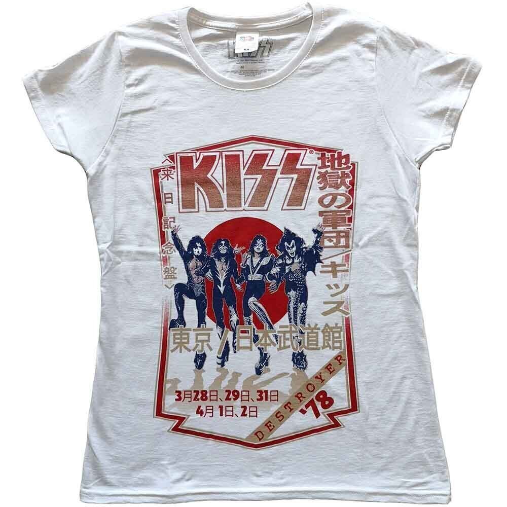 T-Shirt Kiss Destroyer Tour '78 White 2XL Ladies T-Shirt