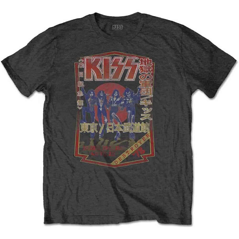 Camiseta de manga corta Kiss Destroyer Tour '78 Charcoal Grey M Camiseta de manga corta