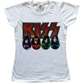 T-Shirt Kiss Logo, Faces & Icons White 2XL Ladies T-Shirt - 1