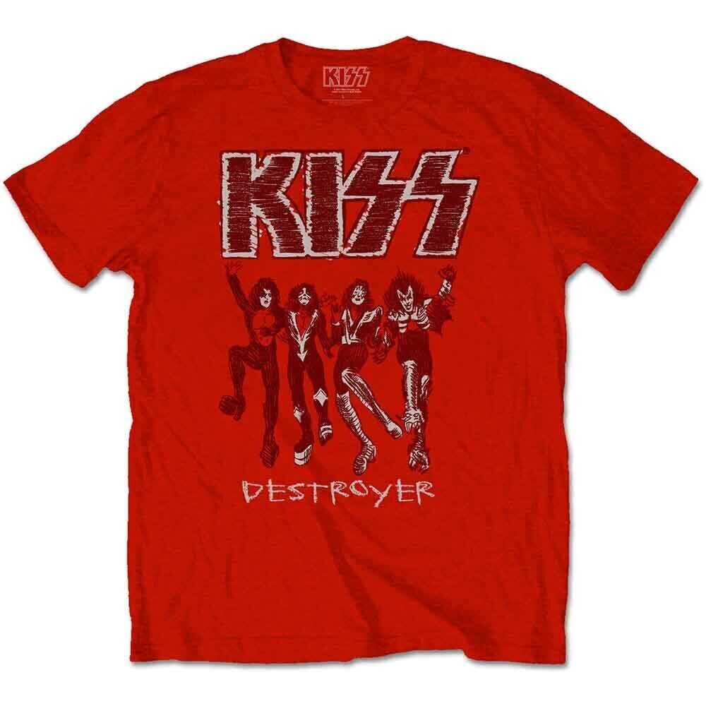 T-shirt Kiss Destroyer Sketch Red M T-shirt