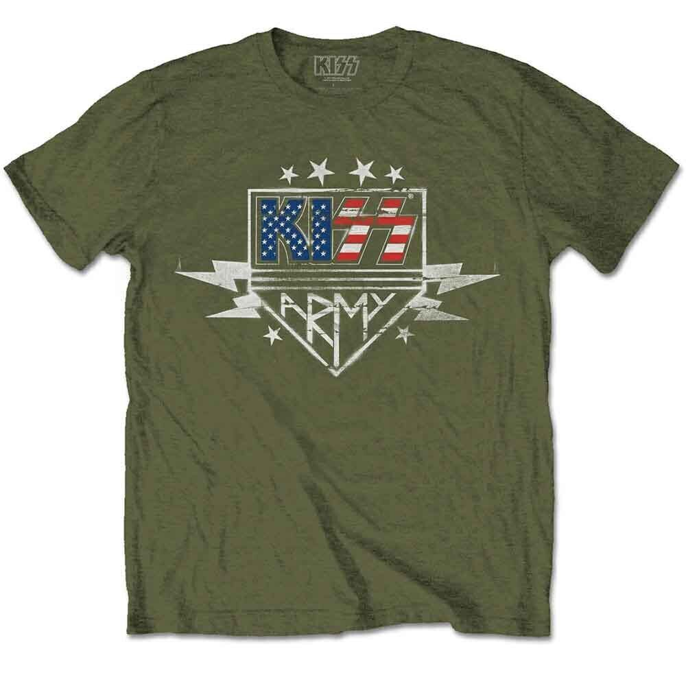 Marškinėliai Kiss Army Lightning Military Green M Marškinėliai