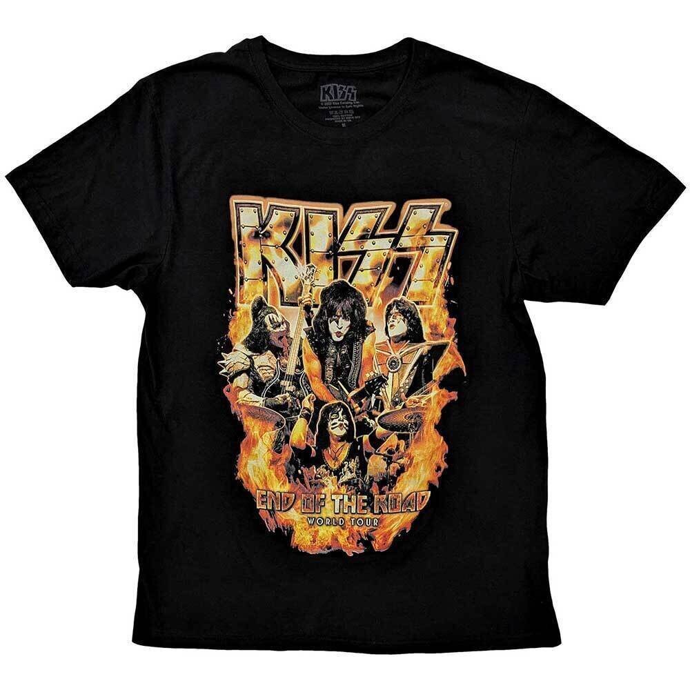 T-Shirt Kiss End Of The Road Tour Orange (Back Print) Black L T-Shirt