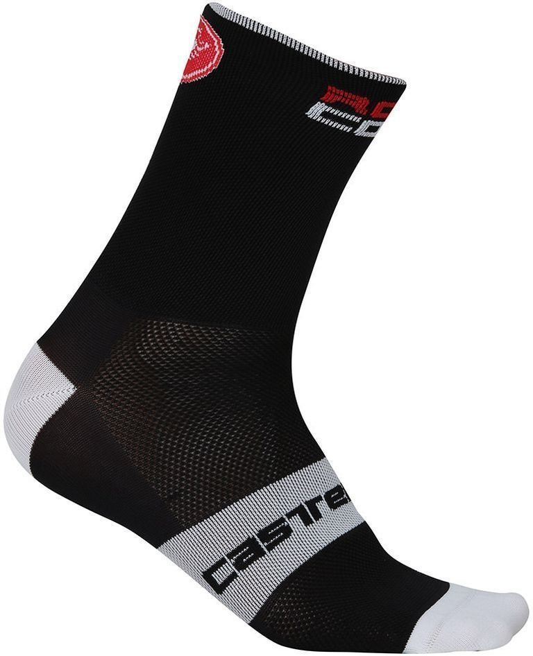 Biciklistički čarape Castelli Rosso Corsa 9 čarape Black 2XL