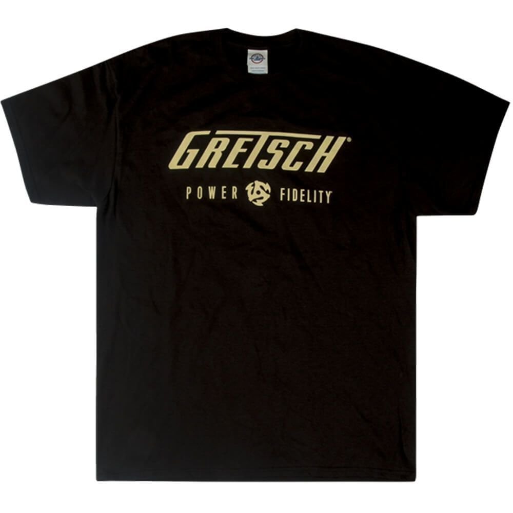 T-shirt Gretsch T-shirt Power & Fidelity Logo JH Black L
