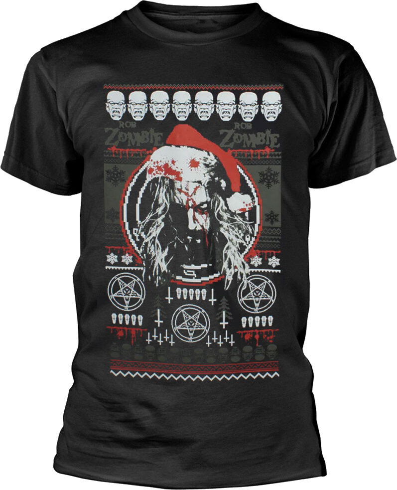 Camiseta de manga corta Rob Zombie Bloody Santa Black S Camiseta de manga corta