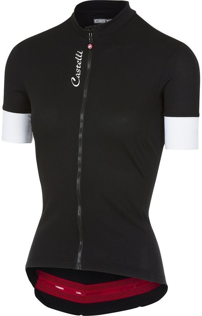 Fietsshirt Castelli Anima 2 Jersey Zwart-Wit XL