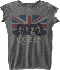 T-shirt Queen Vintage Union Jack Burnout Charcoal Grey XL Feminino T-shirt