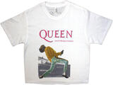 Queen Wembley Stadium Magenta Logo White L Ladies T-Shirt