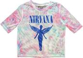 Nirvana Angelic Blue Mono (Mesh) White M Ženske Majica