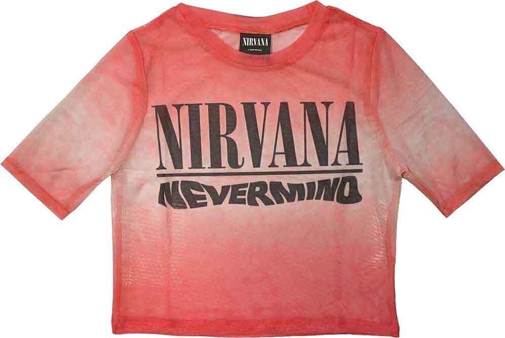 Marškinėliai Nirvana Nevermind Wavy Logo (Mesh) Pink XXS Moteriški Marškinėliai