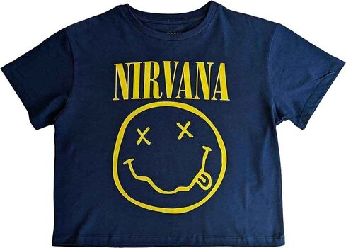 Риза Nirvana Yellow Happy Face Flower Sniffin (Back Print) Denim Blue M Дамски Риза - 1