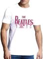 The Beatles Band Silhouettes (Puff Print) White XL Camiseta de manga corta