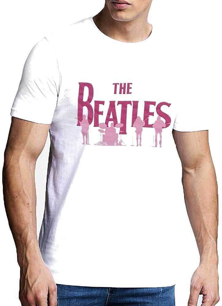 T-shirt The Beatles Band Silhouettes (Puff Print) White 2XL T-shirt