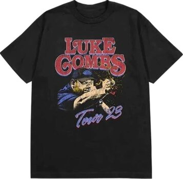 T-Shirt Luke Combs Tour '23 Smashing Beer (Back Print & Ex-Tour) Black L T-Shirt - 1