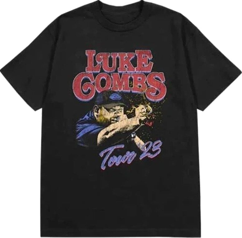 T-shirt Luke Combs Tour '23 Smashing Beer (Back Print & Ex-Tour) Black XL T-shirt