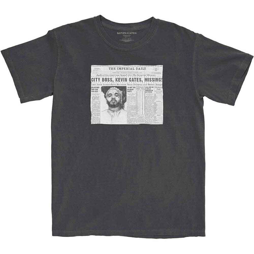 T-Shirt Kevin Gates The Paper Charcoal Grey L T-Shirt