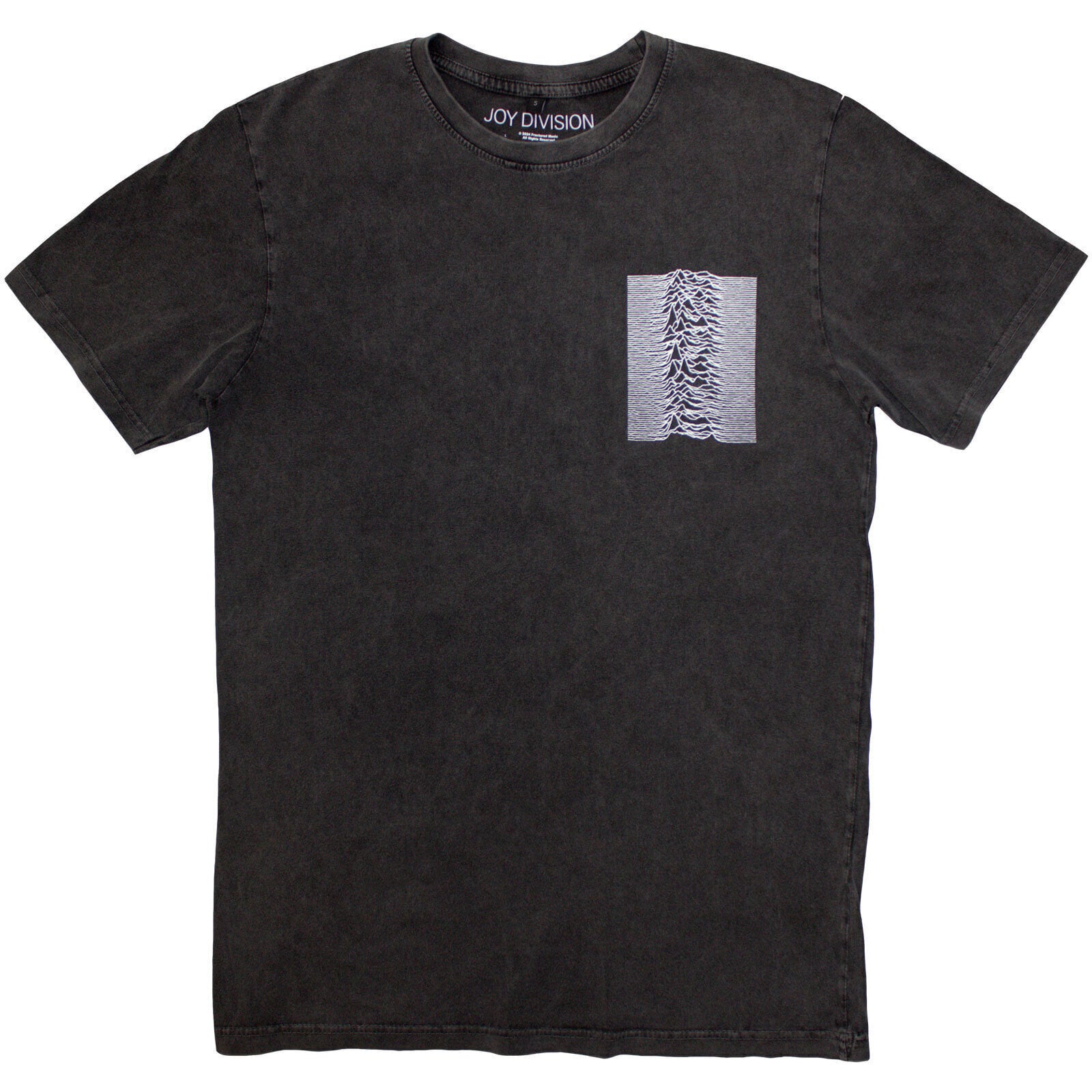 Marškinėliai Joy Division Pulsar Pocket Wave (Back Print) (Stone Wash) Charcoal Grey S Marškinėliai