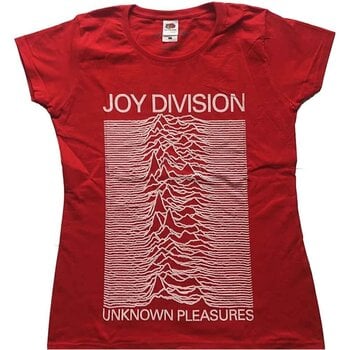 T-Shirt Joy Division Unknown Pleasures Red XS Ladies T-Shirt - 1