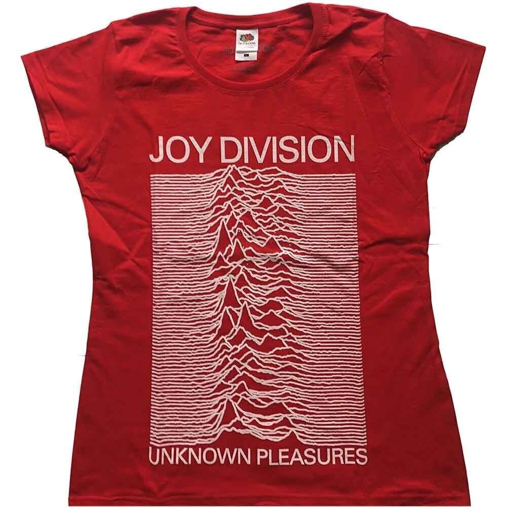 T-Shirt Joy Division Unknown Pleasures Red L Ladies T-Shirt
