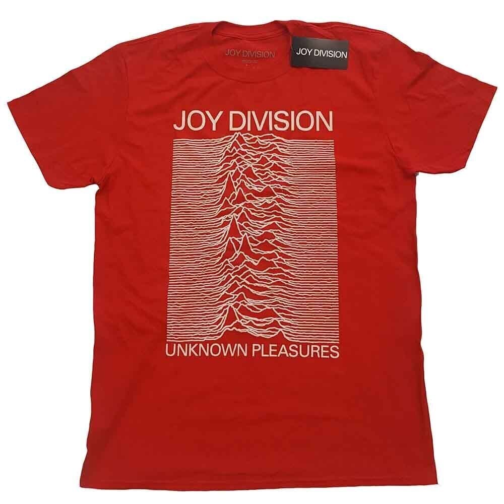 T-särk Joy Division Unknown Pleasures White On Red Red XS T-särk